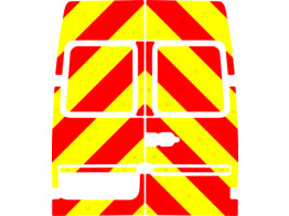 Striping Mercedes Sprinter  2000-2006  H2 - Chevrons T7500 Red/Yellow 20 cm - 2 rear doors without w