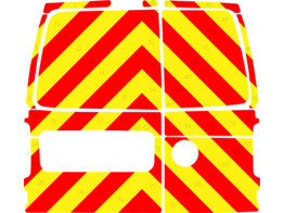 Striping Volkswagen Caddy 2016 - Chevrons T7500 Red/Yellow 10 cm - with 2 doors without windows