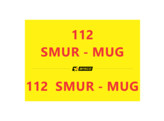 Opschrift  112  SMUR - MUG   motorkap en achterdeuren 