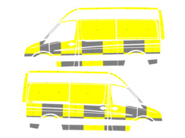 Striping MAN TGE/Volkswagen Crafter L2H2 2018- Traffic Officer KIT Yellow/Black