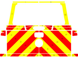 Striping Volkswagen Amarok 2010-2020 Hardtop Chevrons rouge/jaune 12 5 cm
