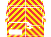 Striping Renault Master 2013 H2 - Chevrons T7500 Red/Yellow 10 cm - 2 rear doors 180  without window