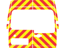 Striping Renault Master/Opel Movano/Nissan NV400 2013 H2 - Chevrons T7500 Red/Yellow 10 cm - 2 rear