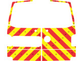 Striping Volkswagen Transporter T6 2016 - Chevrons T7500 Red/Yellow 10 cm - doors with windows and w