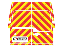 Striping Renault Master/Opel Movano 2013 H2 - Chevrons T7500 Rouge/Jaune 10cm - Portes 270  - Rode K