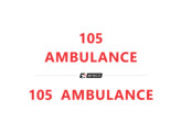 Lettering  105 AMBULANCE   hood and rear doors 