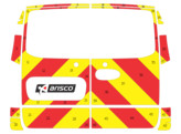 Striping Mercedes Vito 2016 A2 - Chevrons T7500 Red/Yellow 20cm - rear doors with windows
