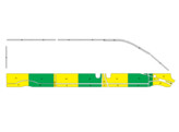 Striping Renault Trafic/Opel Vivaro 2010-2015 L2H1 - Half Battenburg Green/Yellow/White KIT  left  