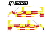 Striping Mercedes Vito -2016 A2 - Battenburg T11500 Red/Yellow/White  left   right  - 1 sliding door