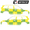 Striping Volvo XC90 2020 - Battenburg T11500 Green/Yellow/White  left   right    ST6 lateral - SMUR