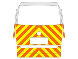 Striping Volkswagen Transporter T5 2014 Box Body - Full Rear Chevrons T11500 Orange/Yellow/White 10