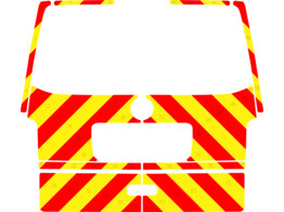Striping Volkswagen Transporter T5 2012 - Chevrons T7500 Red/Yellow 10 cm