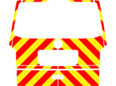 Striping Volkswagen Transporter T5 2012 - Chevrons T7500 Red/Yellow 10 cm
