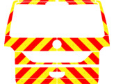 Striping Volkswagen Transporter T6 2016 H1 - Chevrons T7500 Red/Yellow 10 cm - boot lid with window