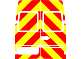 Striping Mercedes Sprinter  2000-2006  H2 - Chevrons T7500 Red/Yellow 20 cm - 2 rear doors without w