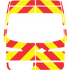 Striping Mercedes Sprinter H2 - Chevrons T7500 Rouge/Jaune 20 cm - avec vitres - sans aimants