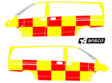 Striping Mercedes Vito 2015 A2 - Battenburg T11500 Red/Yellow/White  left   right  2 sliding doors -