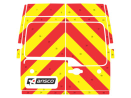 Striping Renault Master/Opel Movano 2013 H2 - Chevrons T7500 Rouge/Jaune 20 cm - 2 portes arrieres 2