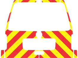 Striping Volkswagen Caddy 2015 - Chevrons T7500 Red/Yellow 10 cm - Boot lid with window