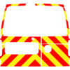 Striping Volkswagen Caddy Maxi 2010 - Chevrons T7500 Red/Yellow 10 cm - 2 rear doors with windows