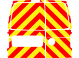 Striping Volkswagen Caddy 2016 - Chevrons T7500 Red/Yellow 10 cm - with 2 doors without windows