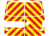 Striping Volkswagen Transporter T6 2016 - Chevrons T7500 Red/Yellow 10 cm - 2 rear doors 270  withou