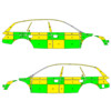 Striping Audi A6 Avant Allroad 2011-2018 MUG Battenburg Green/Yellow/White  left   right  SXG-943 AZ