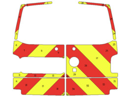 Striping Volkswagen Transporter T6 2016-2021 H1 - Chevrons T11500 Red/Yellow 20 cm - with wipers   c