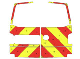 Striping Volkswagen Transporter T6 2016-2021 H1 - Chevrons T7500 Red/Yellow 20 cm - rear doors with