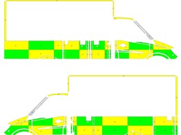 Striping MAN TGE/Volkswagen Crafter L2H1 2018- Traffic Officer KIT Avery Prismatic Jaune / Oralite N