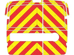 Striping Opel Combo/Fiat Doblo 2013 - Chevrons T7500 Rot/Gelb 10 cm - 2 Turen ohne Fenster - ZdS Val