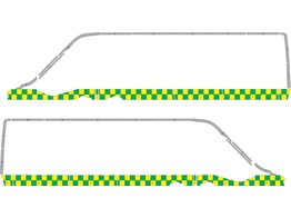 Striping Ren. Master L3H2 NDLZ Battenburg Dubbele rij blokken  zijde 100mm  