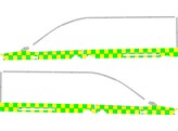 Striping VW Caddy Maxi NDLZ Battenburg Dubbele rij blokken  zijde 100mm  