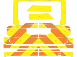 Striping Volvo XC90 2016 - Chevrons T11500 Orange/Yellow 15 cm