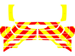 Striping Volvo V40 2013-2019 Chevrons T7500 Rood/Geel 10 cm
