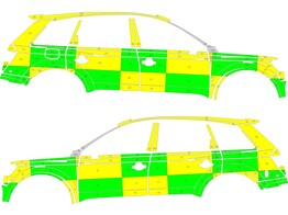 Striping Audi Q7 2015- Battenburg KIT Green/Yellow  left   right 