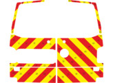 Striping Volkswagen Transporter T6 2016 - Chevrons T7500 Red/Yellow 10 cm - doors 270  with windows/