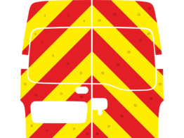 Striping Renault Master 2007 H2 - Chevrons T7500 Red/Yellow 20 cm - 2 rear doors without windows