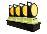 Set van 4 draadloos synchroniseerbare lampen amber dia 200mm