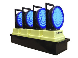 Set van 4 draadloos synchroniseerbare lampen blauw