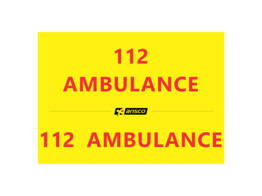 Schriftzug  112 AMBULANCE   Motorhaube und Heckturen 