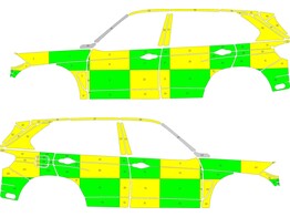 Striping BMW X5 2013-2018 MUG Battenburg Green/Yellow/White  links   rechts 