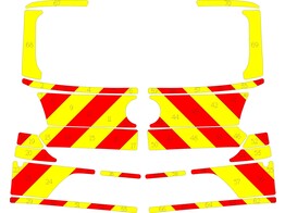 Striping Volkswagen Polo 2015 - Chevrons T7500 Rot/Gelb 10 cm