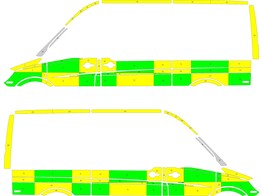 Striping Mercedes Sprinter Battenburg Green/Yellow/White KIT  links   rechts  2 schuifdeuren Ambuce