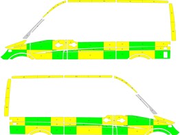 Striping Mercedes Sprinter Battenburg Vert/Jaune/Blanc KIT  gauche   droite  2 portes coulissantes z