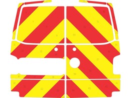 Striping Volkswagen Transporter T6 2015 - Chevrons T7500 Red/Yellow 20 cm - rear doors without windo