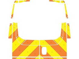 Striping Iveco Daily 2019 H2 - Chevrons with back windows KIT T11500 Orange/Yellow 20 cm