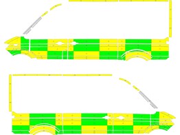 Striping Volkswagen Crafter 2017 L3H3 - Battenburg T11500 Green/Yellow/White  left   right  2 slidin