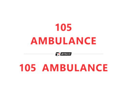 Schriftzug  105 AMBULANCE   Motorhaube und Heckturen 