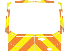 Striping Ford Transit H2 Chevrons Oranje/Geel 20 cm met achterdeuren met ruiten